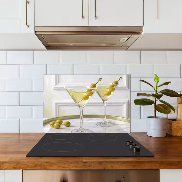 Drank - Martini - Olijven - Modern - Wit keuken achterwand spatscherm klein -sfeer2