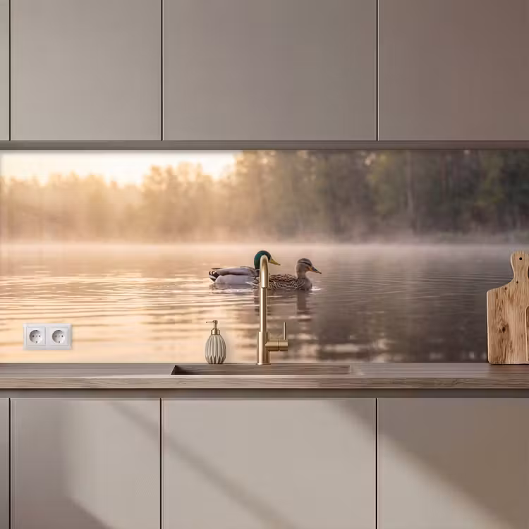 Eenden - Water - Mist - Natuur keuken achterwand 2 middel zz_3dshopping