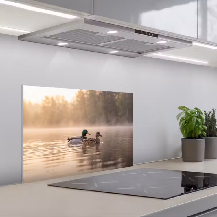 Eenden - Water - Mist - Natuur keuken achterwand 2 middel -3d