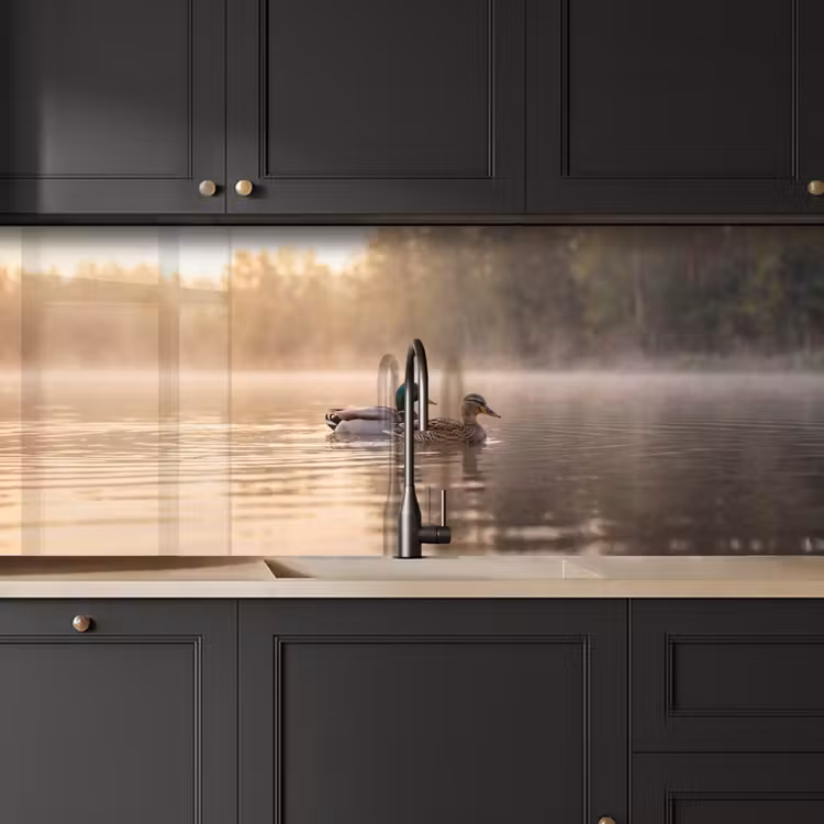 Eenden - Water - Mist - Natuur keuken achterwand 2 middel -sfeer1