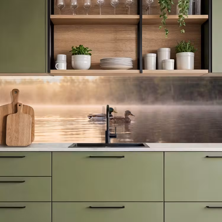 Eenden - Water - Mist - Natuur keuken achterwand 2 middel -sfeer3