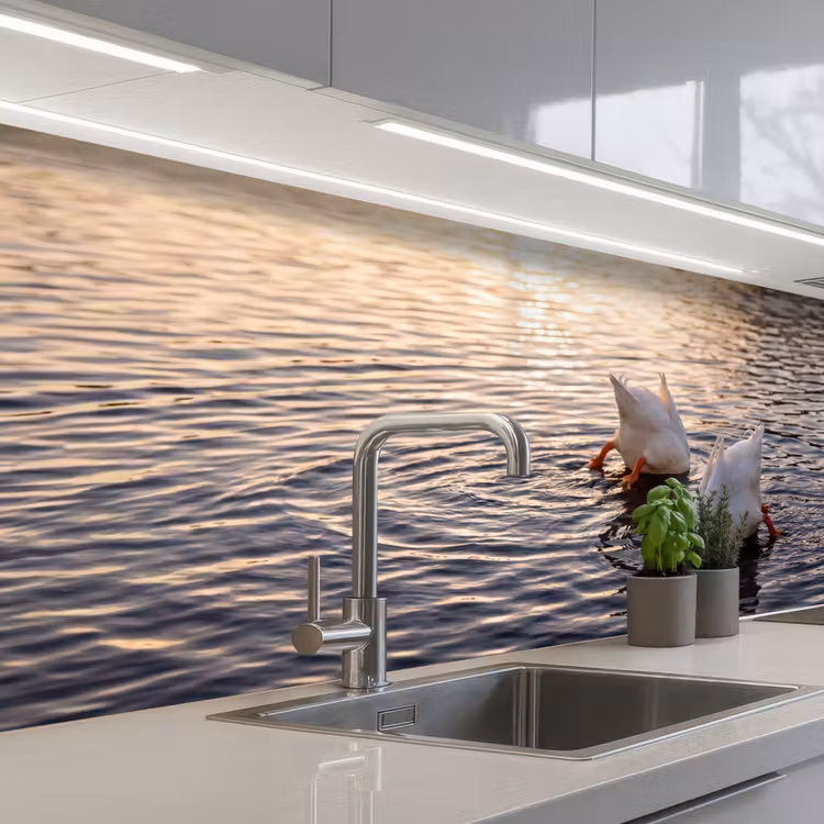 Eenden - Water - Natuur keuken achterwand 2 middel -3d_schuin