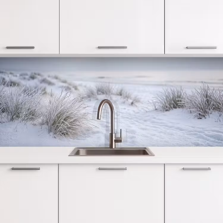 Duinen - Sneeuw - Strand - Winter - Serene keuken achterwand 2 middel -3d