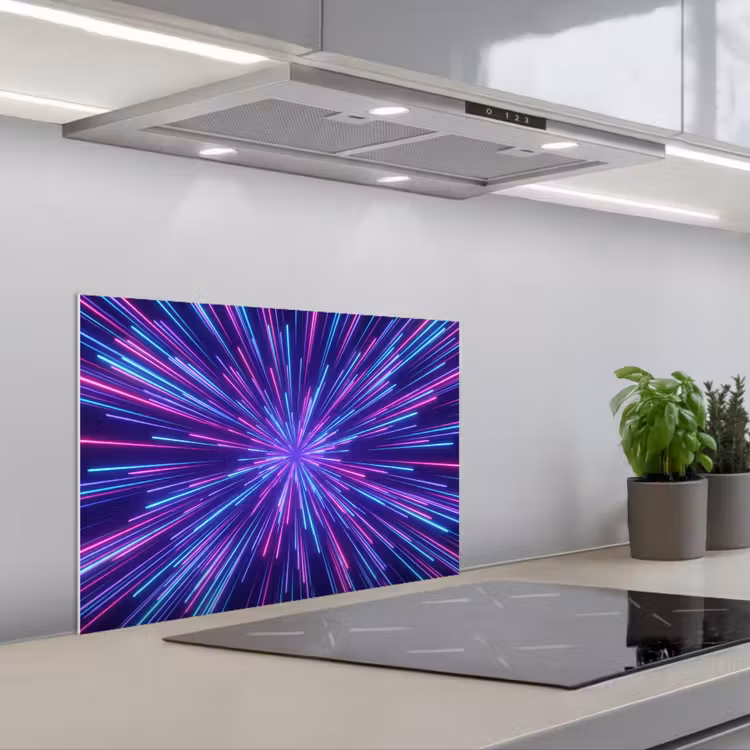Dynamisch - Ruimte - Kleurrijk keuken achterwand 2 middel -3d