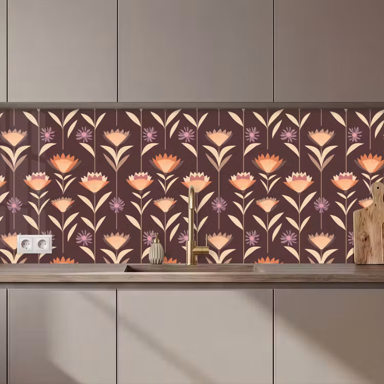 Elegant - Retro - Bruin keuken achterwand 2 middel 871 zz_3dshopping