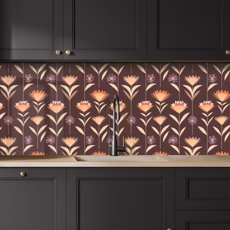 Elegant - Retro - Bruin keuken achterwand 2 middel 871 -sfeer1