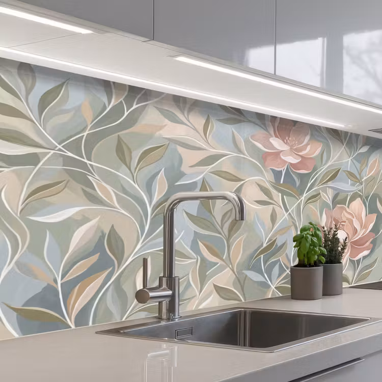 Elegant - Romantiek - Roze keuken achterwand 2 middel -3d_schuin