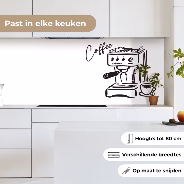 Espressomachine - Zwart - Wit keuken achterwand 2 middel -sfeer4_NL