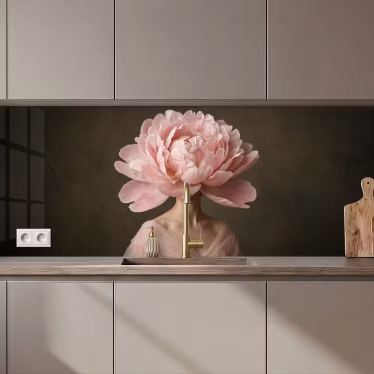 Gezicht - Roos - Roze keuken achterwand 2 middel zz_3dshopping