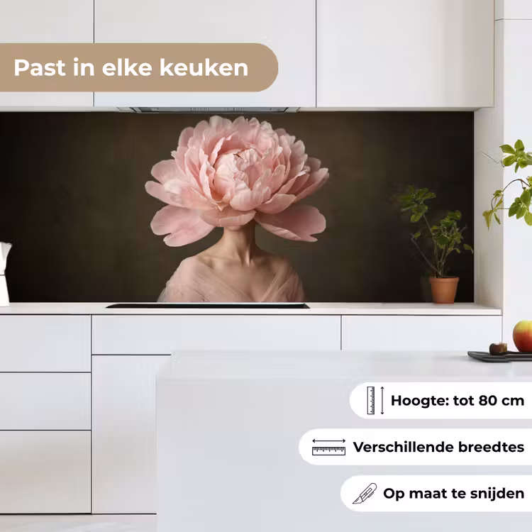 Gezicht - Roos - Roze keuken achterwand 2 middel -sfeer4_NL