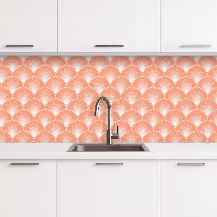 Waaier - Motief - Zalmroze keuken achterwand 2 middel 871 -3d