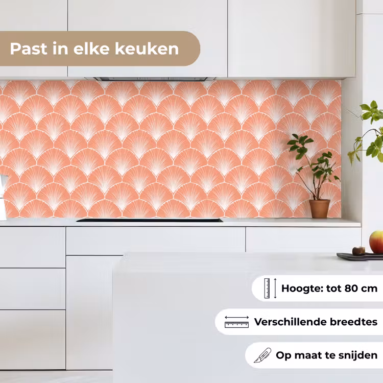 Waaier - Motief - Zalmroze keuken achterwand 2 middel 871 -sfeer4_NL