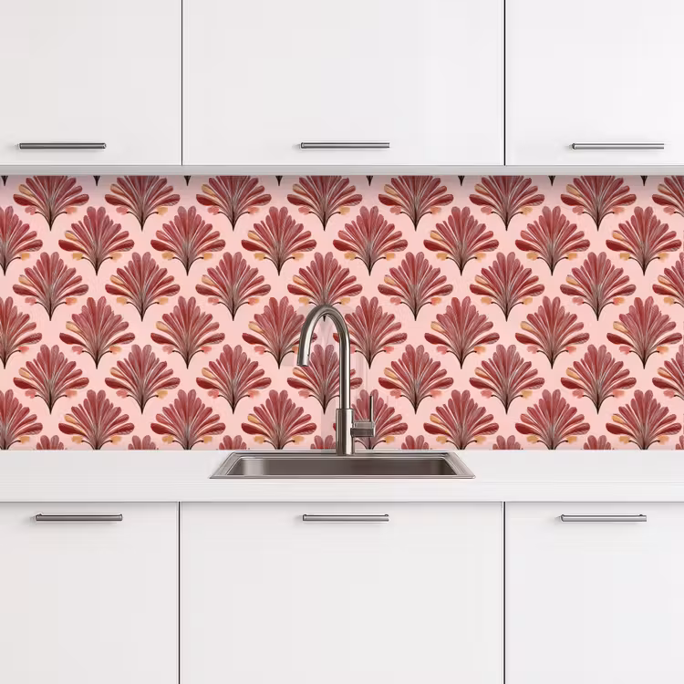 Waaier -  Roze - Rood keuken achterwand 2 middel 871 -3d