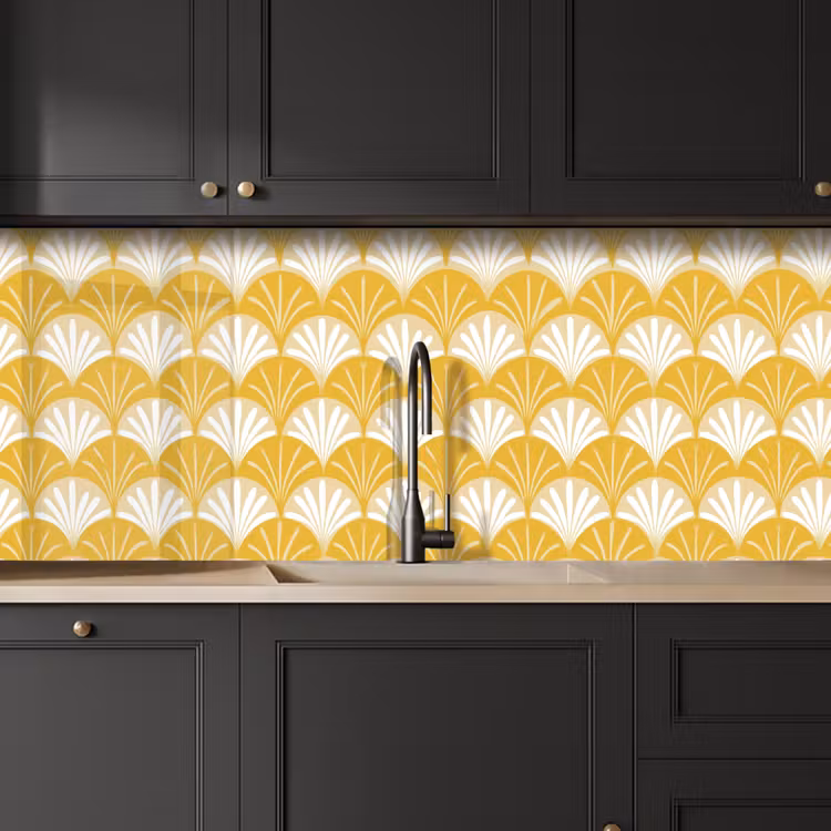 Waaier - Geel - Art keuken achterwand 2 middel 871 -sfeer1