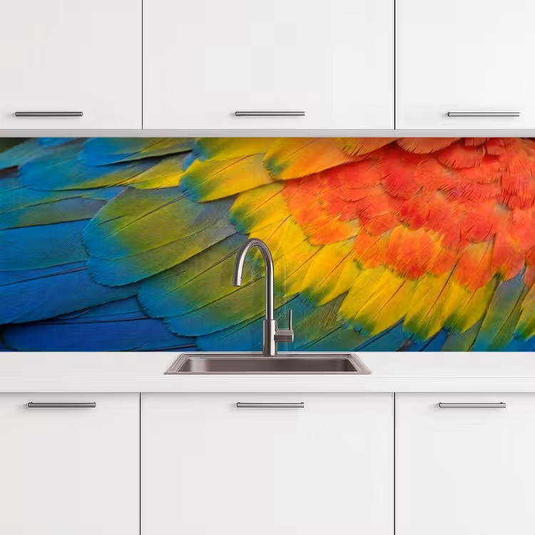 Veren - Ara - Kleurrijk keuken achterwand 2 middel -3d