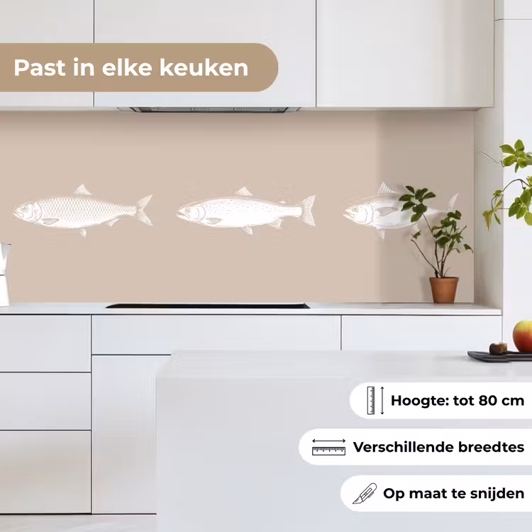 Vissen - Beige - Wit keuken achterwand 2 middel -sfeer4_NL