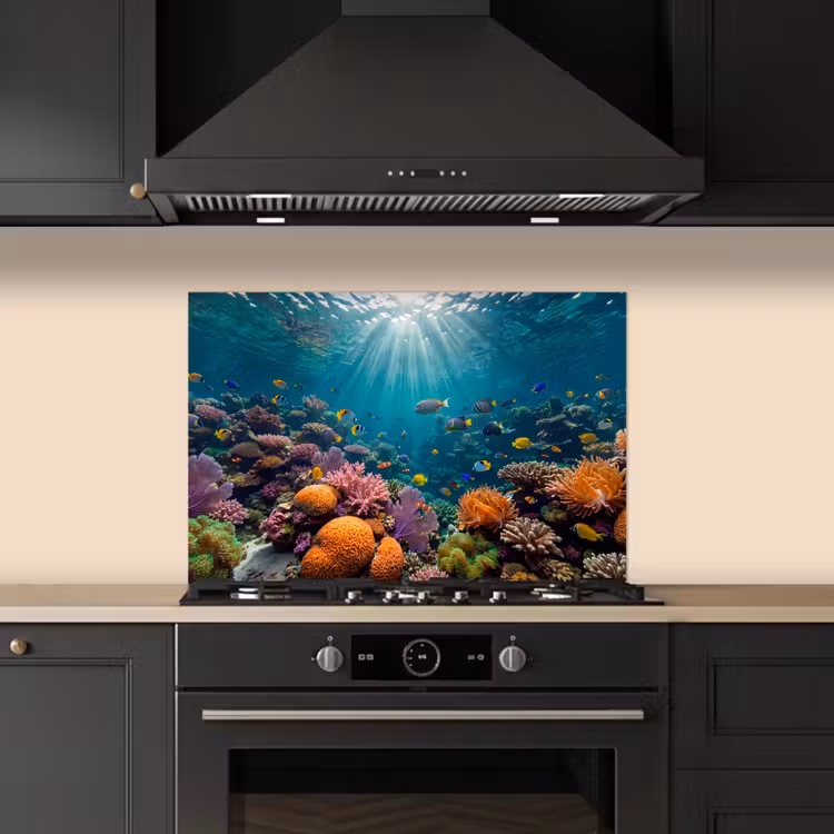 Vis - Koraal - Oceaan - Natuur - Kleurrijk keuken achterwand spatscherm klein -sfeer1