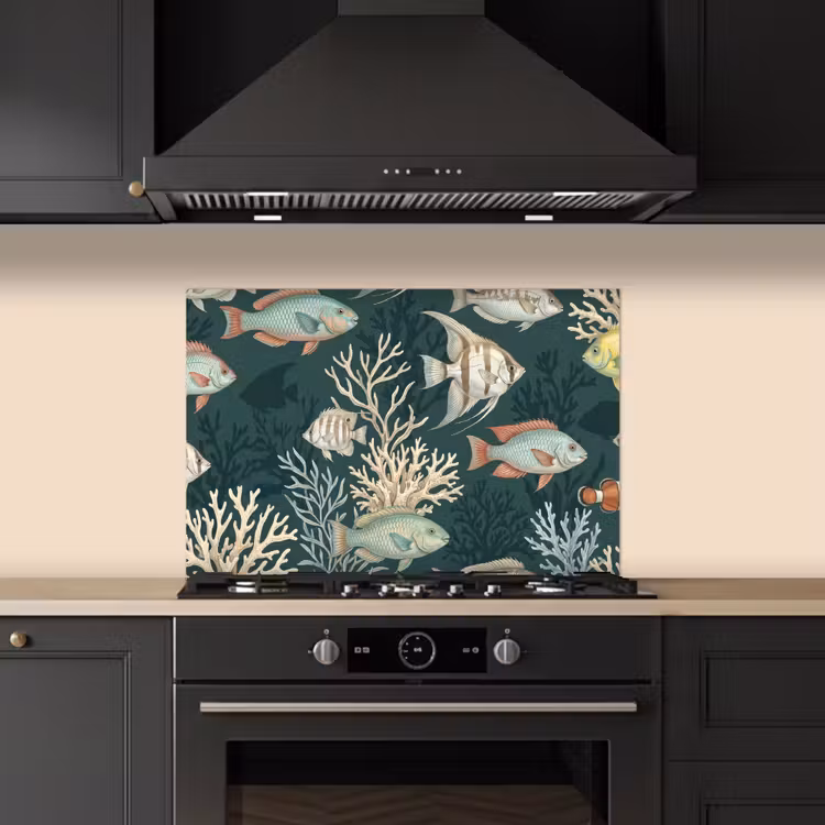 Vis - Koraal - Onderwater - Illustratie keuken achterwand spatscherm klein -sfeer1