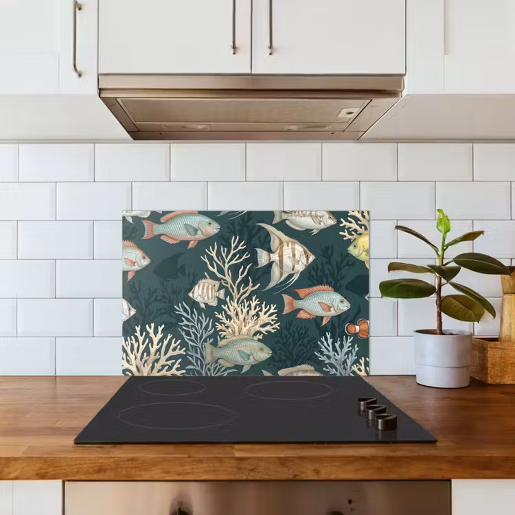 Vis - Koraal - Onderwater - Illustratie keuken achterwand spatscherm klein -sfeer2