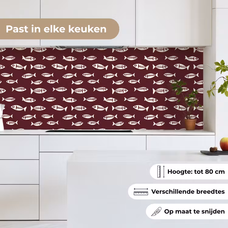 Vissen - Grafisch - Patroon - Donker keuken achterwand 2 middel 871 -sfeer4_NL