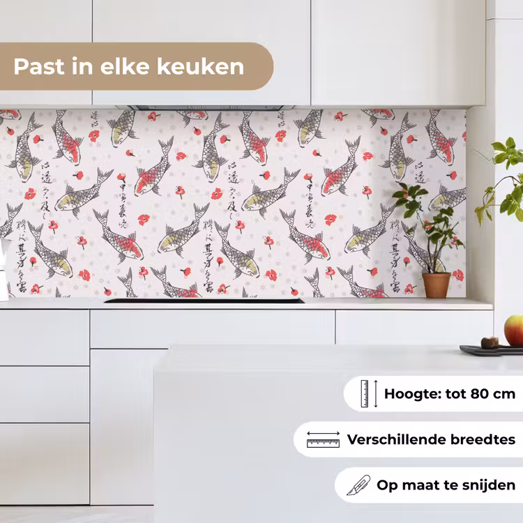Vis - Koi - Bloemen - Patronen keuken achterwand 2 middel 871 -sfeer4_NL