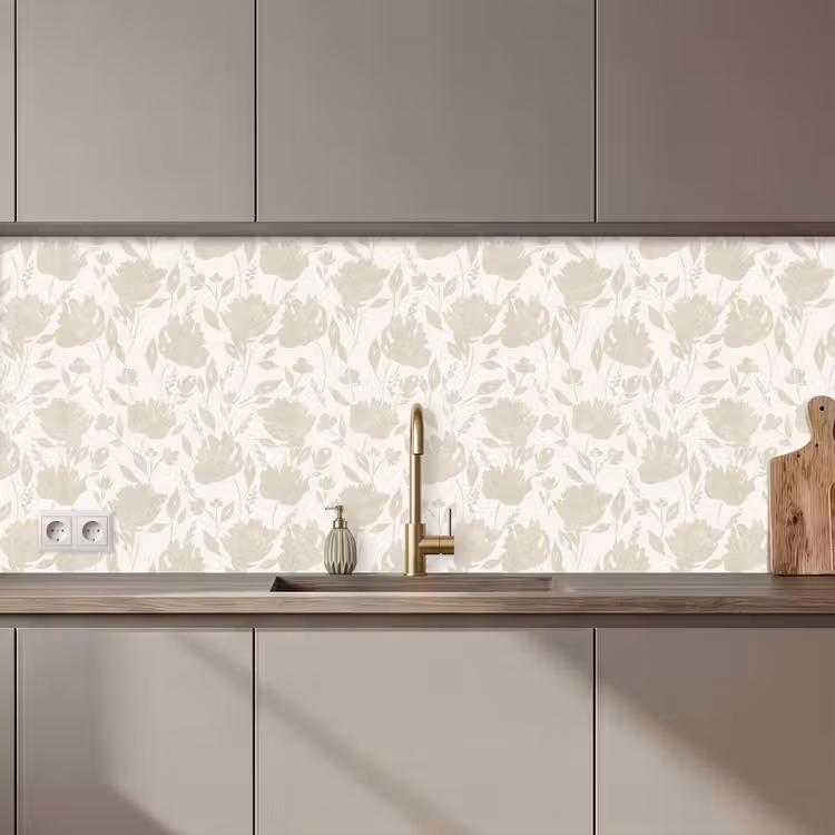 Bloemenpatroon - Silhouet - Wit keuken achterwand 2 middel 871 zz_3dshopping