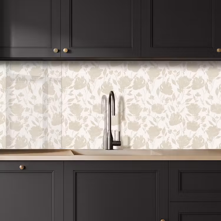 Bloemenpatroon - Silhouet - Wit keuken achterwand 2 middel 871 -sfeer1