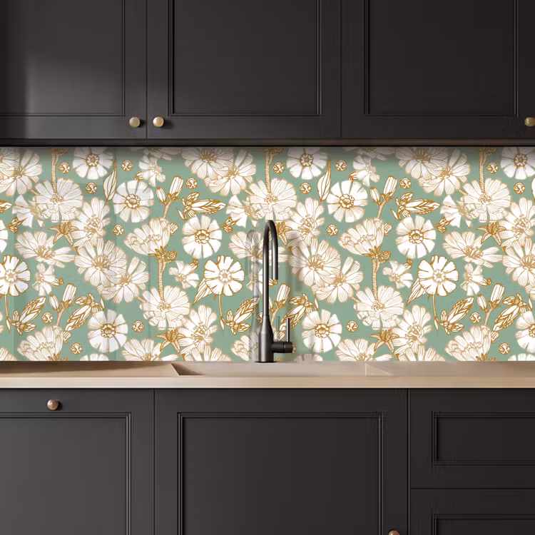 Bloem - Art nouveau - Design keuken achterwand 2 middel 871 -sfeer1