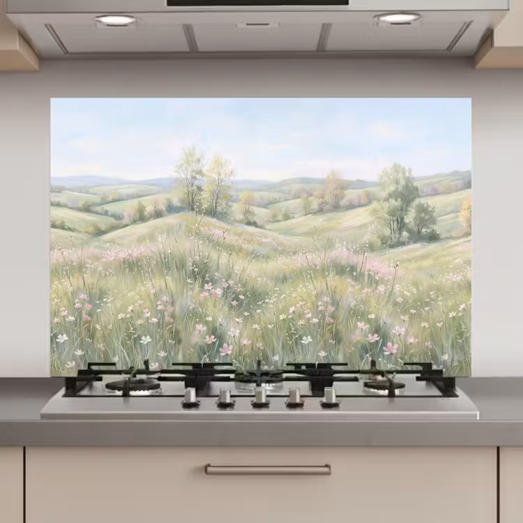 Bloemen veld - Bloemen - Groen keuken achterwand 2 middel zz_3dshopping
