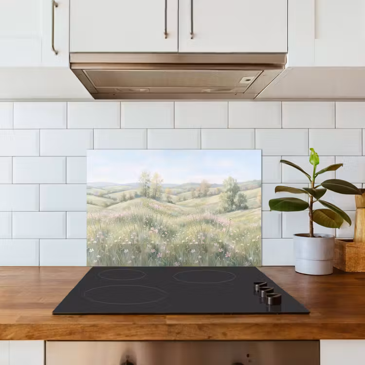 Bloemen veld - Bloemen - Groen keuken achterwand 2 middel -sfeer1