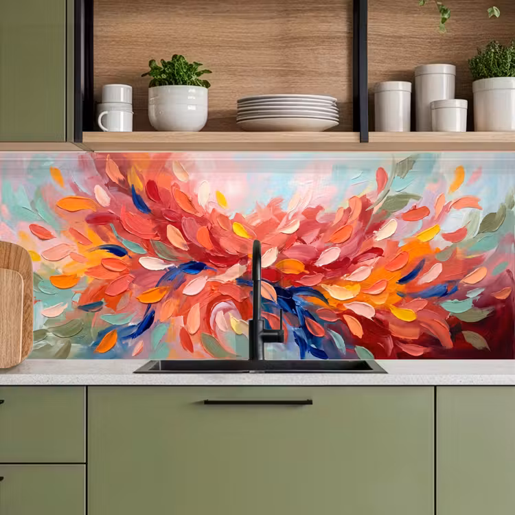 Bloemen - Abstract - Kunst - Modern keuken achterwand 2 middel -sfeer3