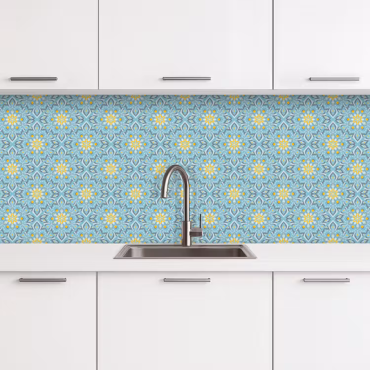 Bloemen - Boho - Patronen - Mandala - Vintage keuken achterwand 2 middel 871 -3d