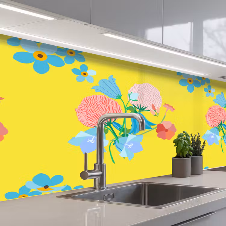 Bloemen - Boeket - Lente - Patronen keuken achterwand 2 middel 871 -3d_schuin
