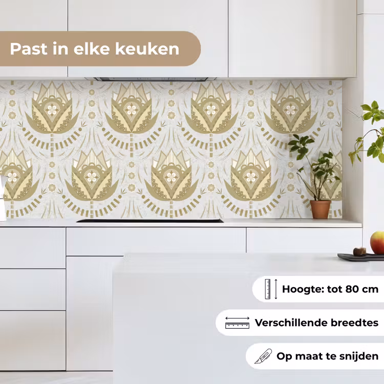 Bloemen - Goud - Patronen keuken achterwand 2 middel 871 -sfeer4_NL