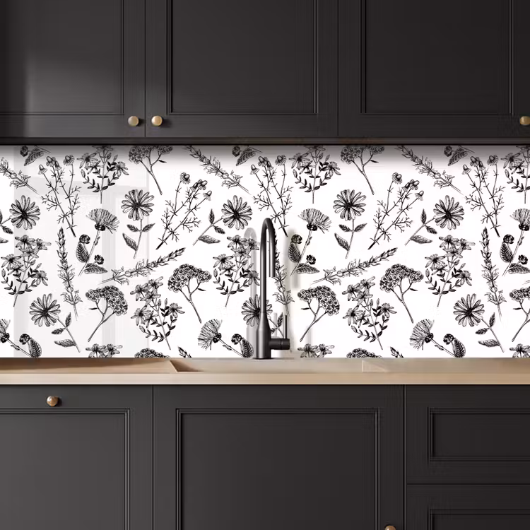 Bloemen - Kruiden - Vintage - Patronen keuken achterwand 2 middel 871 -sfeer1