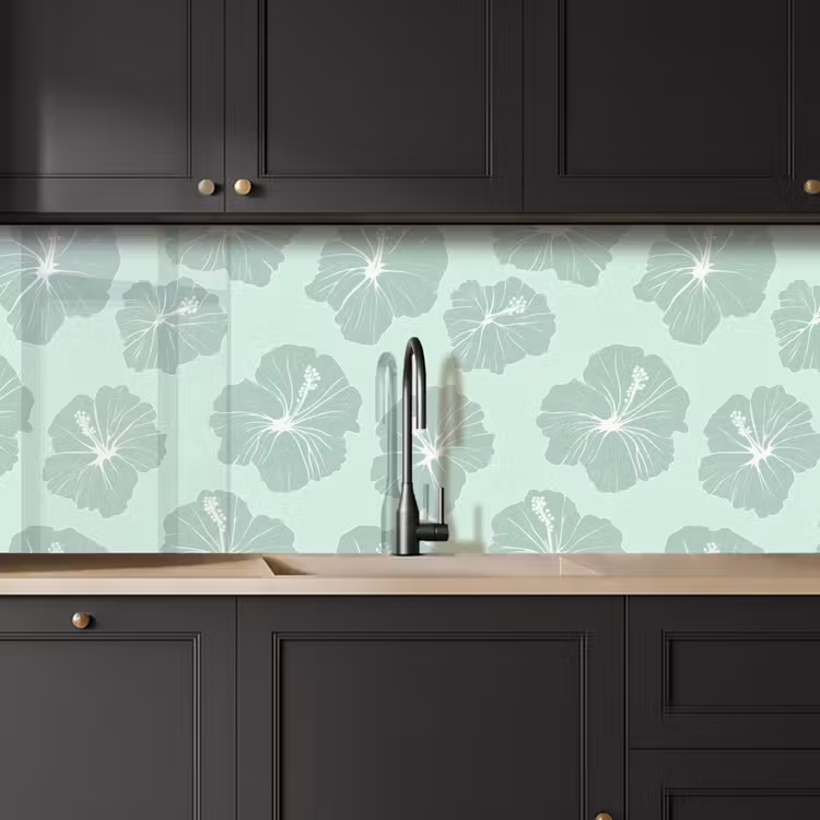 Bloemen - Hibiscus - Mint keuken achterwand 2 middel 871 -sfeer1