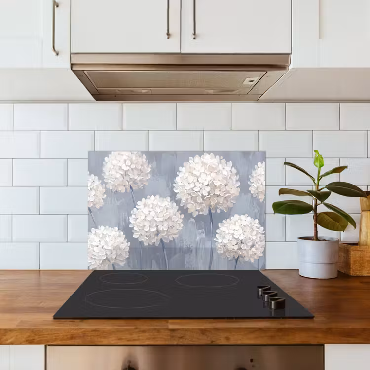 Bloemen - Illustratie - Blauw keuken achterwand 2 middel -sfeer1