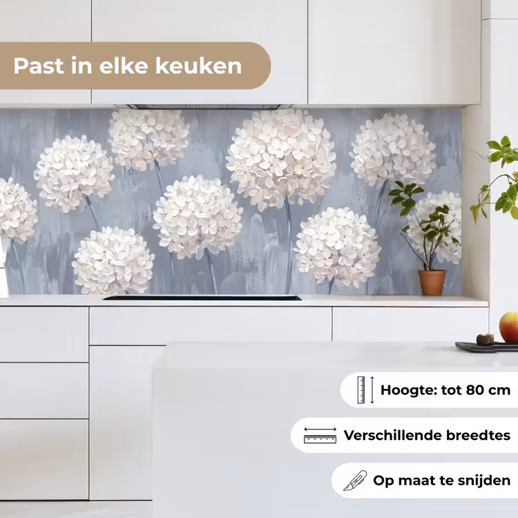 Bloemen - Illustratie - Blauw keuken achterwand 2 middel -sfeer4_NL