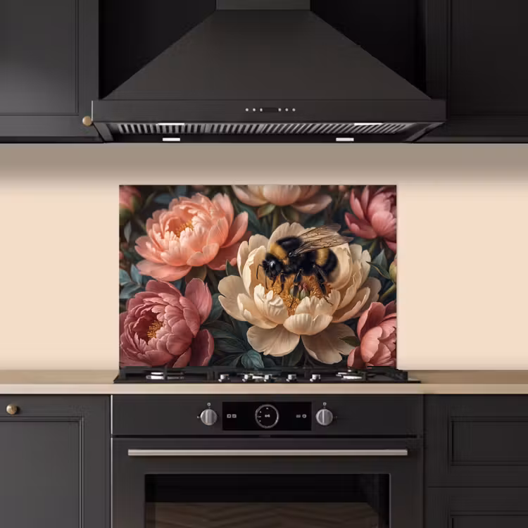 Bloemen - Insect - Natuur - Roze keuken achterwand spatscherm klein -sfeer1