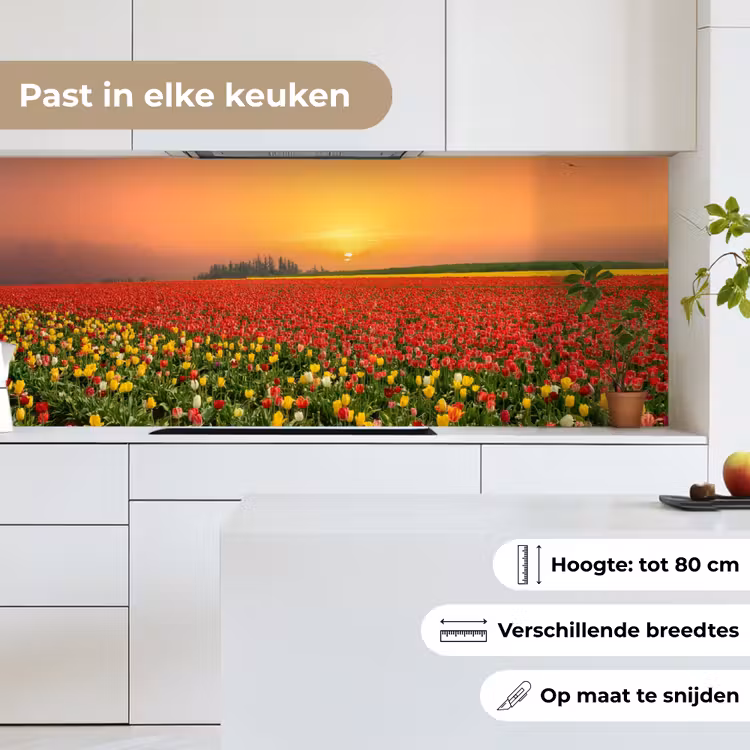 Bloemen - Landschap - Tulpen - Zonsondergang keuken achterwand 2 middel -sfeer4_NL