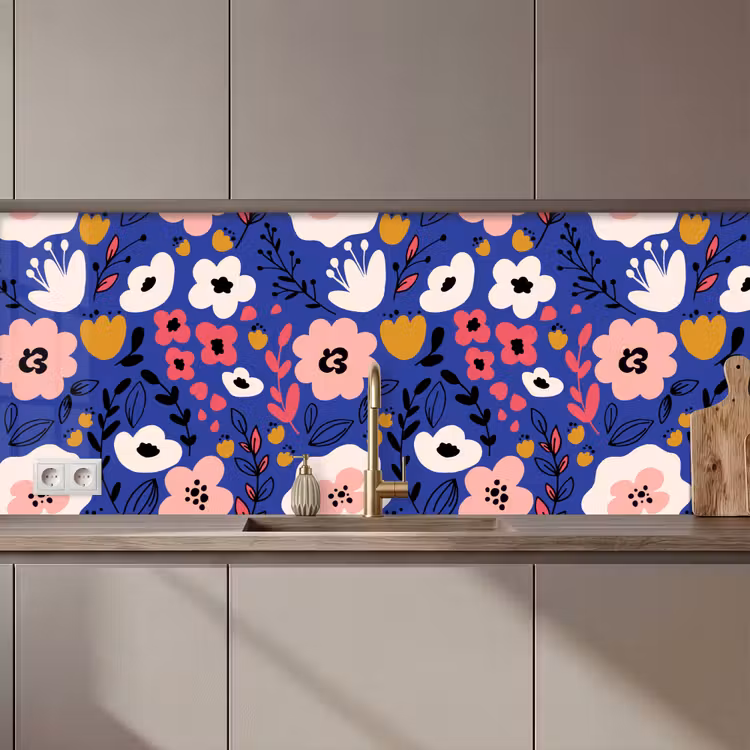 Bloemen - Bladeren - Patronen keuken achterwand 2 middel 871 zz_3dshopping