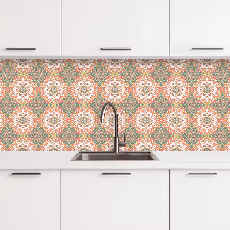 Bloemen - Mandala - Vintage - Patronen keuken achterwand 2 middel 871 -3d