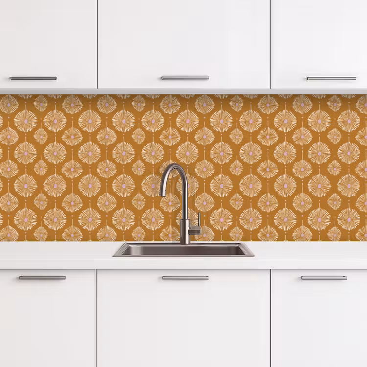 Bloemen - Modern - Oker keuken achterwand 2 middel 871 -3d