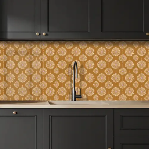 Bloemen - Modern - Oker keuken achterwand 2 middel 871 -sfeer1