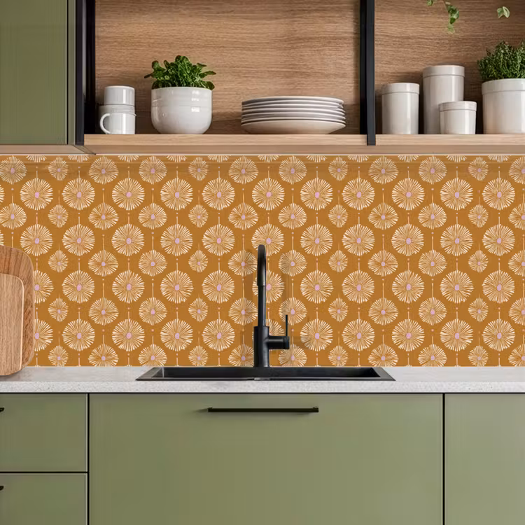 Bloemen - Modern - Oker keuken achterwand 2 middel 871 -sfeer3