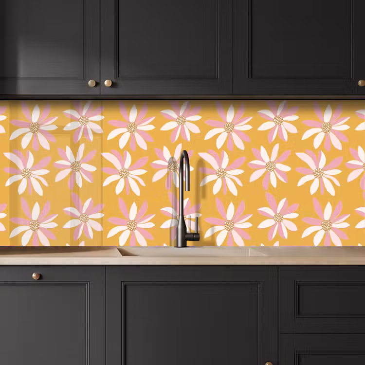 Bloemen - Modern - Geel keuken achterwand 2 middel 871 -sfeer1