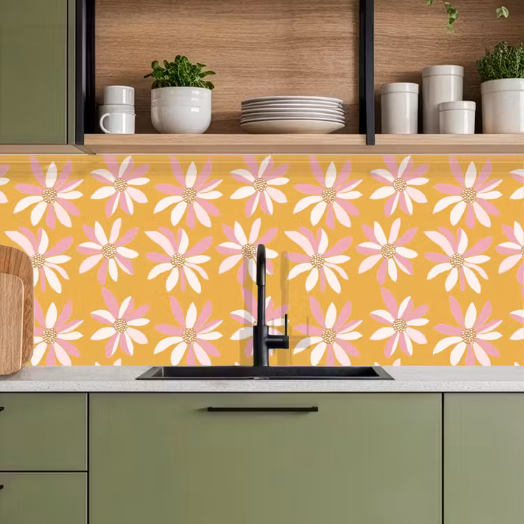 Bloemen - Modern - Geel keuken achterwand 2 middel 871 -sfeer3
