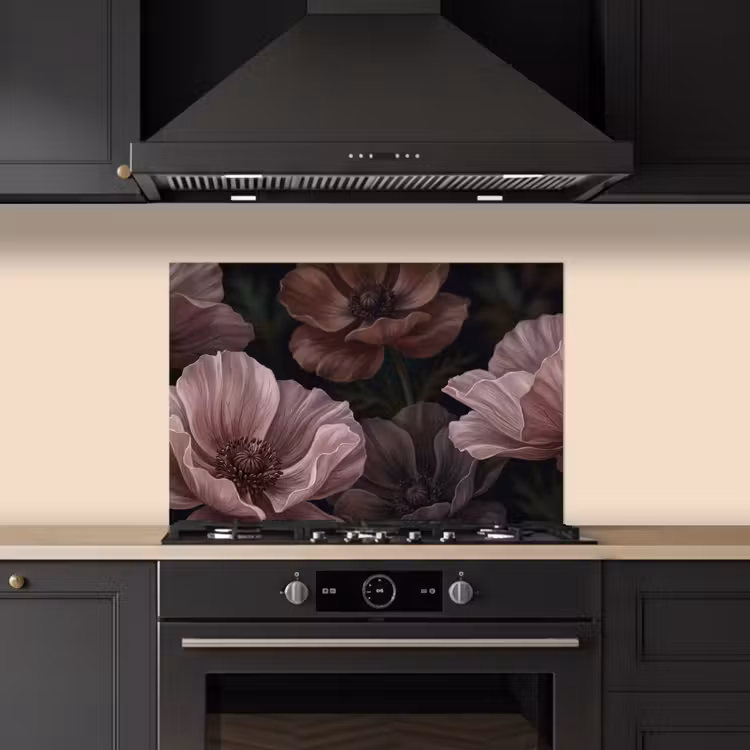 Bloemen - Natuur - Roze - Donker - Modern keuken achterwand spatscherm klein -sfeer1