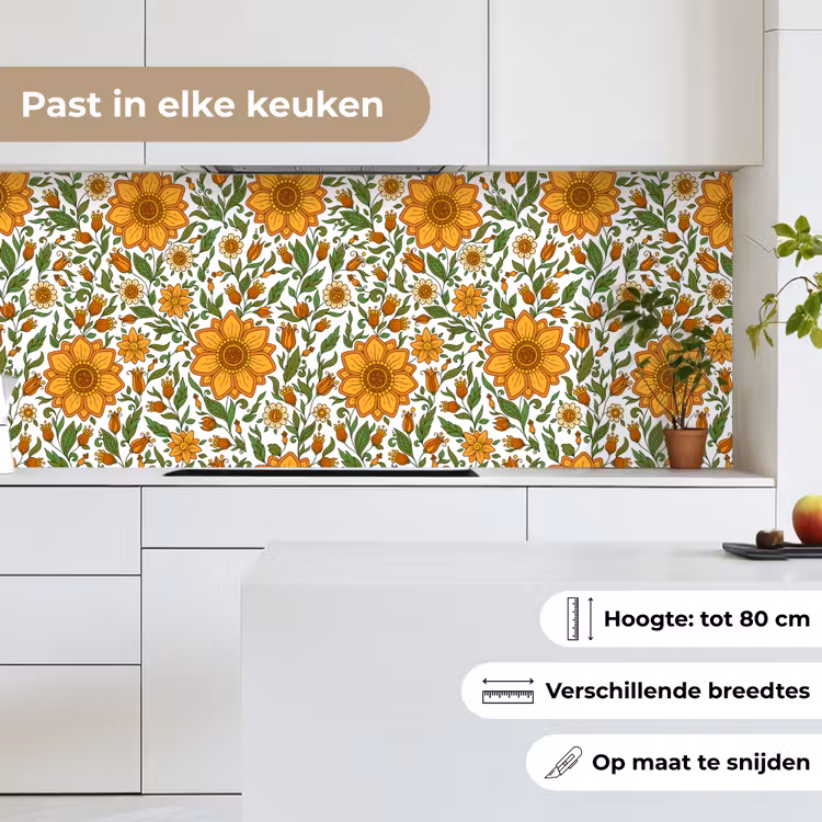 Bloemen - Oranje - Design keuken achterwand 2 middel 871 -sfeer4_NL