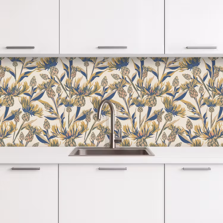Bloemen -  Patroon - Design - Natuur keuken achterwand 2 middel 871 -3d